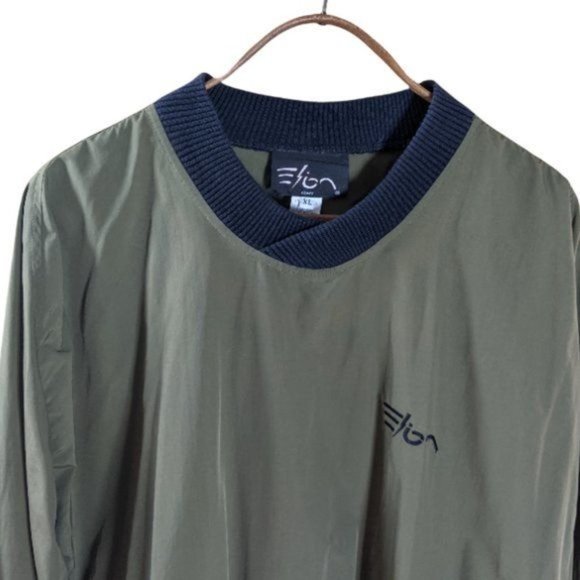 Men's Elion Apparel Pullover Windbreaker in Olive Green Black Embroidery - XL - Picture 8 of 15